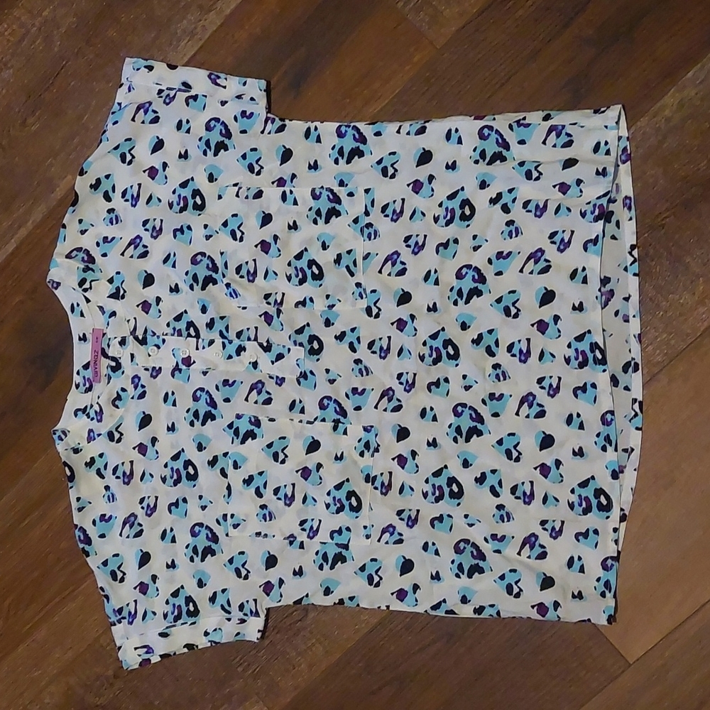 Leopard heart blouse